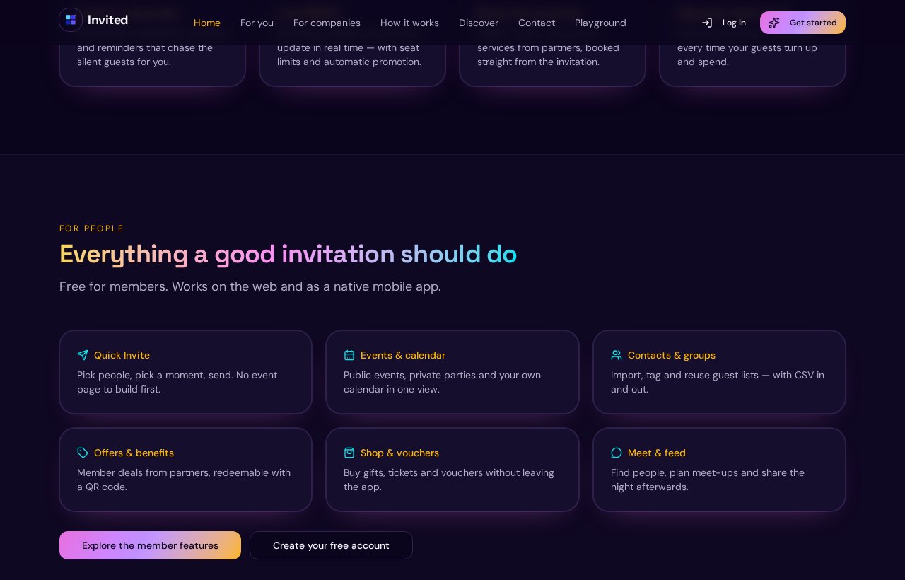 myinvited.app public website capture