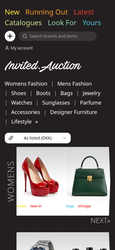 invited.auction mobile website presentation